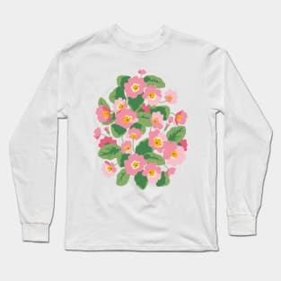 Blooming pink primrose Long Sleeve T-Shirt